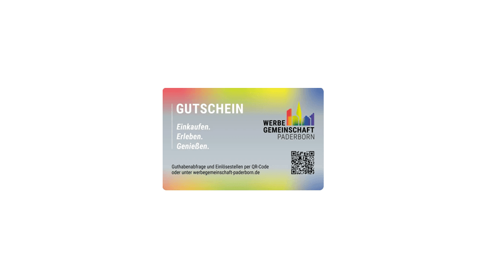 Hauptgewinn - Gutschein Werbegemeinschaft über 100 Euro (Beispielbild - Gewinn kann abweichen)